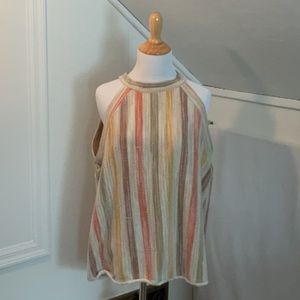 Anthropologie W5 Striped Halter Tank Top Size XL